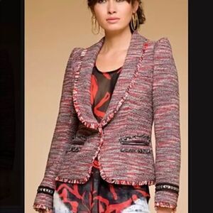 Rachel by Rachel Roy red tweed studded blazer 4